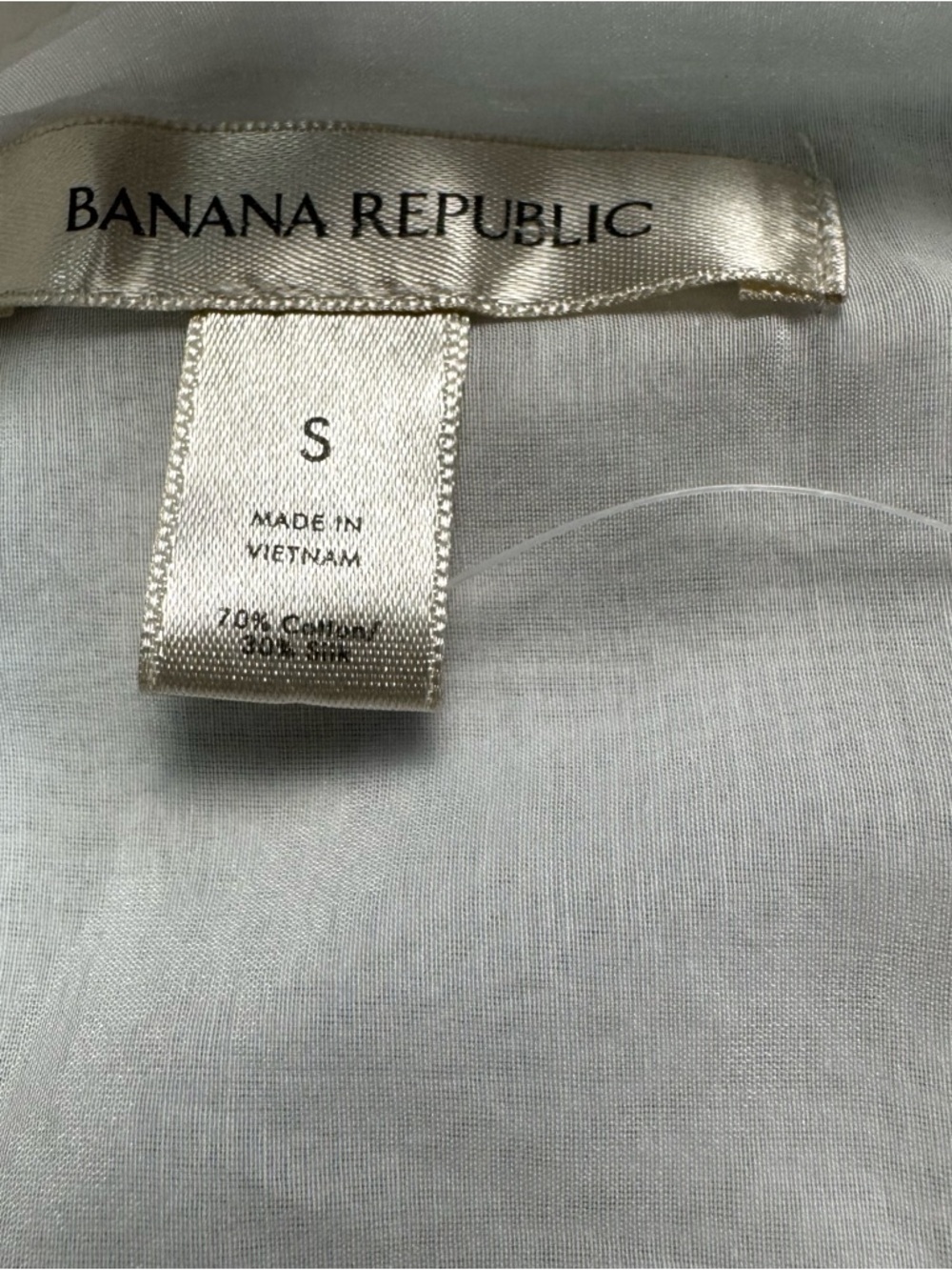 New Banana Republic West Oversized Cotton Silk Shirt In Transition White Size S - Picture 9 of 10